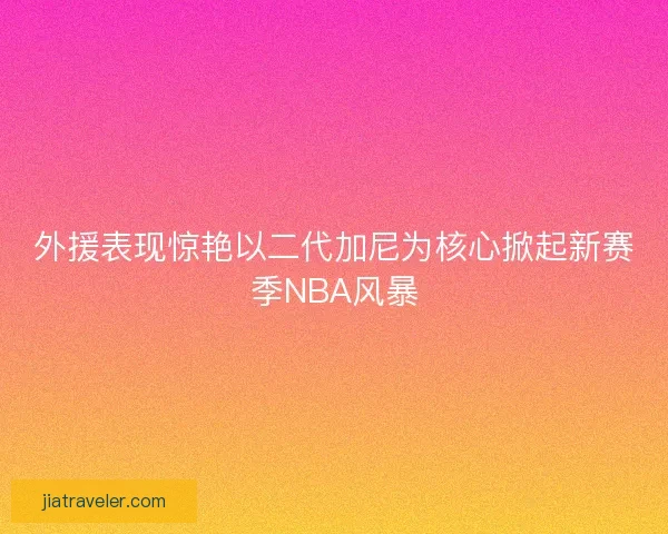 外援表现惊艳以二代加尼为核心掀起新赛季NBA风暴